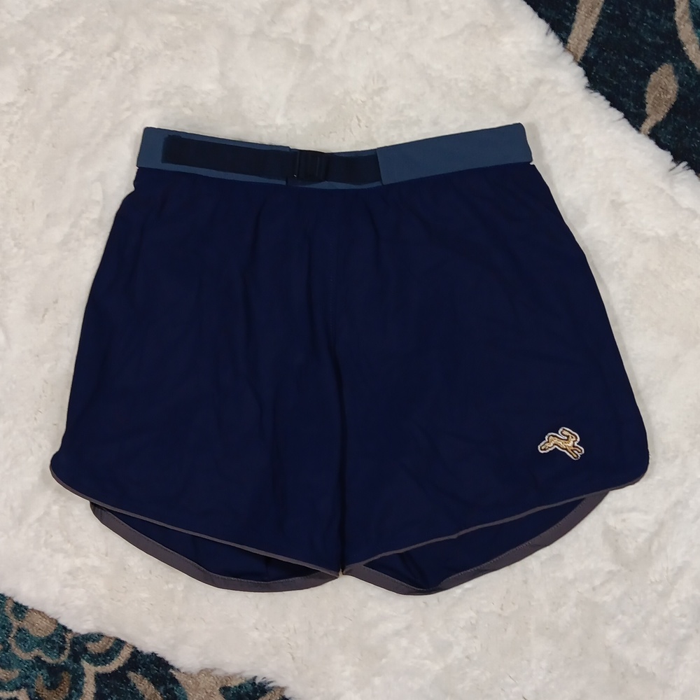 Tracksmith off roads blue high rise athletic running shorts XS